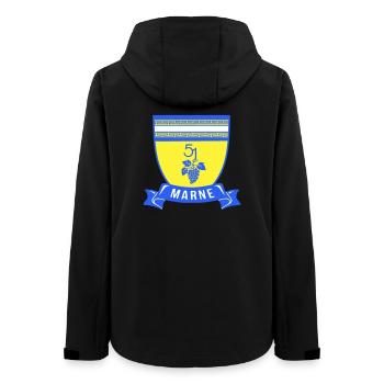 Coat of arms Marne 51 with a bunch of grapes - Women’s Recycled Softshell Jacket by Stanley/Stella - black - Back - AI Model Female 172 light (172cm)