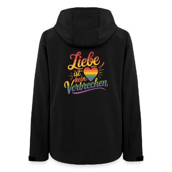  Liebe Ist Kein Verbrechen Regenbogen Herz LGBTQ - Frauen Recycelte Softshelljacke von Stanley/Stella - Schwarz - Hinten - AI Model Female 172 light (172cm)