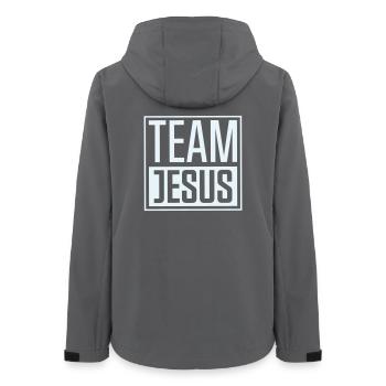 Team Jesus - Women’s Recycled Softshell Jacket by Stanley/Stella - anthracite - Back - AI Model Female 172 light (172cm)