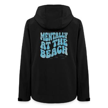 Mentally At The Beach – Typographie Rétro Tropical - Veste softshell femme recyclée Stanley/Stella - noir - Dos - AI Model Female 172 light (172cm)