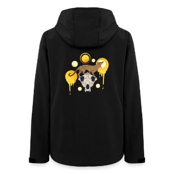 Thylacine Skull Gold - Golden Tasmanian Tiger Wolf - Women’s Recycled Softshell Jacket by Stanley/Stella - black - Back - AI Model Female 172 light (172cm)
