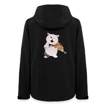 süße mollige Katze, die Geige spielt - Frauen Recycelte Softshelljacke von Stanley/Stella - Schwarz - Hinten - AI Model Female 172 light (172cm)