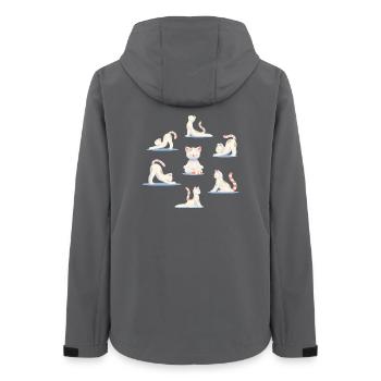 Cat in Yoga Poses – Relaxation & Mindfulness - Women’s Recycled Softshell Jacket by Stanley/Stella - anthracite - Back - AI Model Female 172 light (172cm)