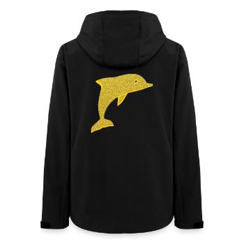 cute dolphin - Women’s Recycled Softshell Jacket by Stanley/Stella - black - Back - AI Model Female 172 light (172cm)
