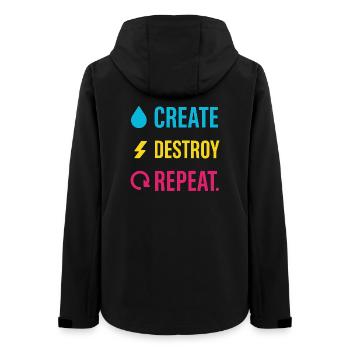 Kreative Denkweise, Künstlerhumor, Mehr Chaos - Frauen Recycelte Softshelljacke von Stanley/Stella - Schwarz - Hinten - AI Model Female 172 light (172cm)