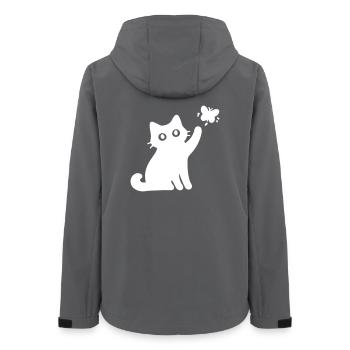 Cat Cute - Women’s Recycled Softshell Jacket by Stanley/Stella - anthracite - Back - AI Model Female 172 light (172cm)