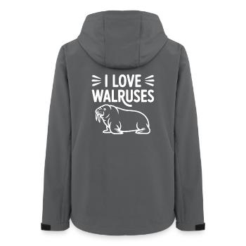 I Love Walruses - Women’s Recycled Softshell Jacket by Stanley/Stella - anthracite - Back - AI Model Female 172 light (172cm)