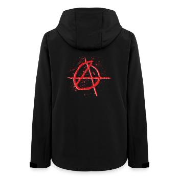 Cooles Anarchie Symbol im 3D-look für Antifa Punk - Frauen Recycelte Softshelljacke von Stanley/Stella - Schwarz - Hinten - AI Model Female 172 light (172cm)