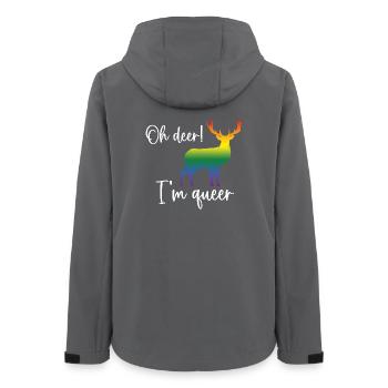 Pride Month LGBTQ - Oh Deer I'm Queer! - Women’s Recycled Softshell Jacket by Stanley/Stella - anthracite - Back - AI Model Female 172 light (172cm)