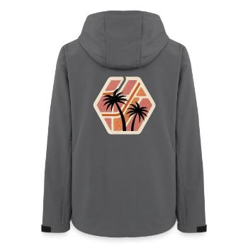 Geometric Tropical Roots - Women’s Recycled Softshell Jacket by Stanley/Stella - anthracite - Back - AI Model Female 172 light (172cm)