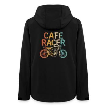 vintage caferacer illustration - custom biker logo - Women’s Recycled Softshell Jacket by Stanley/Stella - black - Back - AI Model Female 172 light (172cm)