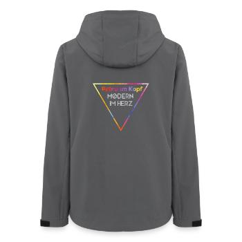 Rétro dans la tête, moderne dans le cœur - Veste softshell femme recyclée Stanley/Stella - charbon - Dos - AI Model Female 172 light (172cm)