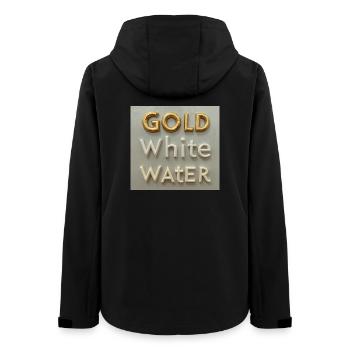 Golden White Water Typography - Women’s Recycled Softshell Jacket by Stanley/Stella - black - Back - AI Model Female 172 light (172cm)