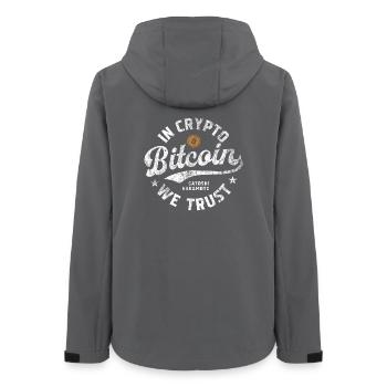 Bitcoin - In Crypto we trust - Women’s Recycled Softshell Jacket by Stanley/Stella - anthracite - Back - AI Model Female 172 light (172cm)
