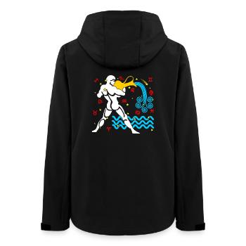 Aquarius color - Women’s Recycled Softshell Jacket by Stanley/Stella - black - Back - AI Model Female 172 light (172cm)