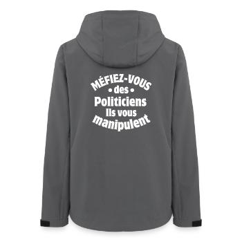 Politics, Politician, Politician - Women’s Recycled Softshell Jacket by Stanley/Stella - anthracite - Back - AI Model Female 172 light (172cm)