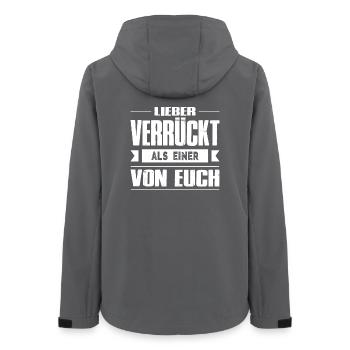 Lustige Sprüche Fun Outfits Ironie Sarkasmus - Frauen Recycelte Softshelljacke von Stanley/Stella - Anthrazit - Hinten - AI Model Female 172 light (172cm)
