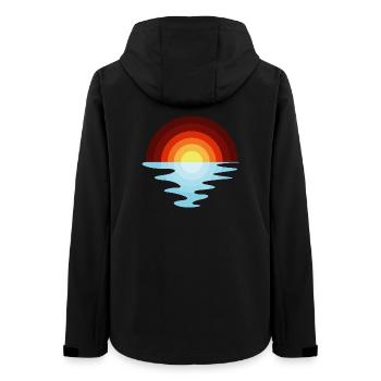 Sonnenuntergangsecho über ruhigem Meer - Frauen Recycelte Softshelljacke von Stanley/Stella - Schwarz - Hinten - AI Model Female 172 light (172cm)