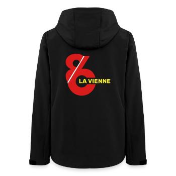 Vienne 86 Logo - Frauen Recycelte Softshelljacke von Stanley/Stella - Schwarz - Hinten - AI Model Female 172 light (172cm)