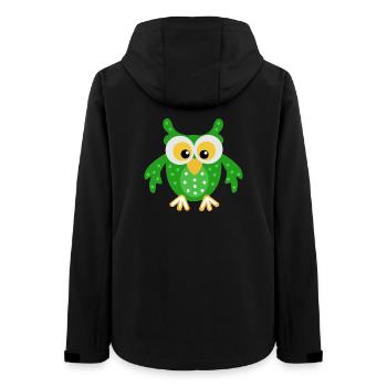 Green Owl with Dots - Women’s Recycled Softshell Jacket by Stanley/Stella - black - Back - AI Model Female 172 light (172cm)
