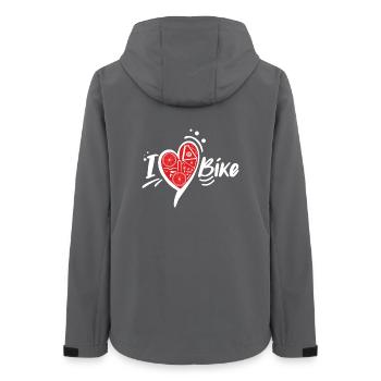 Cœur Vélo Rouge Pièces Métalliques - Veste softshell femme recyclée Stanley/Stella - charbon - Dos - AI Model Female 172 light (172cm)