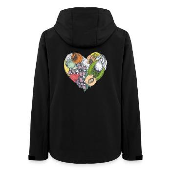 Collage Cœur de Fruit - Veste softshell femme recyclée Stanley/Stella - noir - Dos - AI Model Female 172 light (172cm)