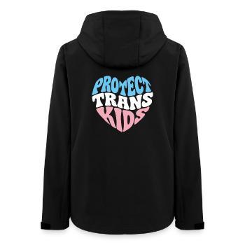 LGBTQ Pride Month - Protect Trans Kids - Women’s Recycled Softshell Jacket by Stanley/Stella - black - Back - AI Model Female 172 light (172cm)