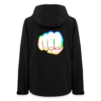 Geballte Faust bunt fist bump cool Logo Symbol - Frauen Recycelte Softshelljacke von Stanley/Stella - Schwarz - Hinten - AI Model Female 172 light (172cm)