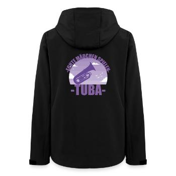 Tuba Musikerin Instrument Mädchen Geschenk - Frauen Recycelte Softshelljacke von Stanley/Stella - Schwarz - Hinten - AI Model Female 172 light (172cm)
