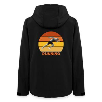 athletics, sprint, running - Women’s Recycled Softshell Jacket by Stanley/Stella - black - Back - AI Model Female 172 light (172cm)