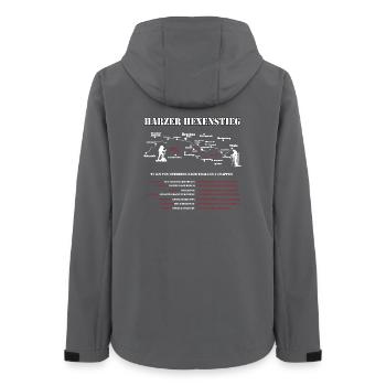 Harzer Hexenstieg Wandergruppen - 5 Etappe - Frauen Recycelte Softshelljacke von Stanley/Stella - Anthrazit - Hinten - AI Model Female 172 light (172cm)