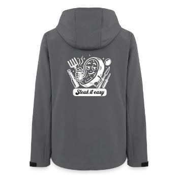 steak it easy grillen grill grillmeister geschenk - Frauen Recycelte Softshelljacke von Stanley/Stella - Anthrazit - Hinten - AI Model Female 172 light (172cm)