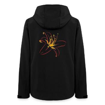 Dessin de lignes de la Fleur de Flamme - Veste softshell femme recyclée Stanley/Stella - noir - Dos - AI Model Female 172 light (172cm)