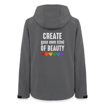 Erschaffe deine eigene Art von Schönheit, LGBTQIA-Zitat - Frauen Recycelte Softshelljacke von Stanley/Stella - Anthrazit - Hinten - AI Model Female 172 light (172cm)