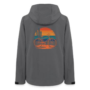 Vintage Fahrrad Wüste Sonnenuntergang - Frauen Recycelte Softshelljacke von Stanley/Stella - Anthrazit - Hinten - AI Model Female 172 light (172cm)