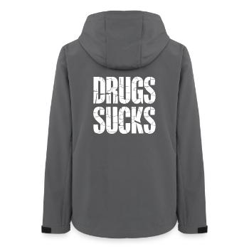 Large Character Anti Drugs Slogan - Women’s Recycled Softshell Jacket by Stanley/Stella - anthracite - Back - AI Model Female 172 light (172cm)