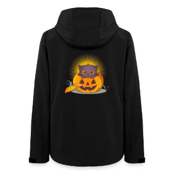 Halloween Chat dans la citrouille : un plaisir effrayant et sucré - Veste softshell femme recyclée Stanley/Stella - noir - Dos - AI Model Female 172 light (172cm)