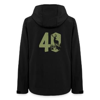 Jäger 40. Geburtstag Jagd 40 Jahre Zahl Hirsch - Frauen Recycelte Softshelljacke von Stanley/Stella - Schwarz - Hinten - AI Model Female 172 light (172cm)