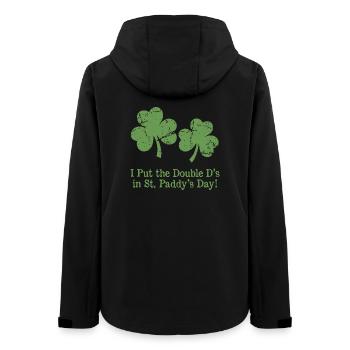 St. Patrick's Day Humor Double D Shamrocks - Frauen Recycelte Softshelljacke von Stanley/Stella - Schwarz - Hinten - AI Model Female 172 light (172cm)