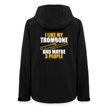 I like my trombone trombone player trombonist - Women’s Recycled Softshell Jacket by Stanley/Stella - black - Back - AI Model Female 172 light (172cm)