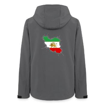 Iran Flagge Löwe und Sonne - شیر خورشید - Frauen Recycelte Softshelljacke von Stanley/Stella - Anthrazit - Hinten - AI Model Female 172 light (172cm)