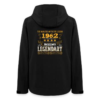Legendary Vintage 1962 Motif - Women’s Recycled Softshell Jacket by Stanley/Stella - black - Back - AI Model Female 172 light (172cm)