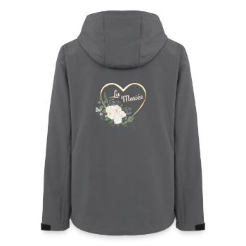 Die Braut Blumenherz Gold - Frauen Recycelte Softshelljacke von Stanley/Stella - Anthrazit - Hinten - AI Model Female 172 light (172cm)