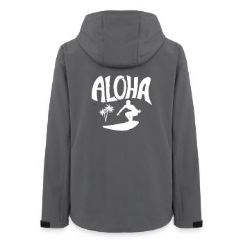 surf, surfing, spot de surf - Veste softshell femme recyclée Stanley/Stella - charbon - Dos - AI Model Female 172 light (172cm)