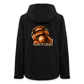 Play It Loud Monkey DJ - Women’s Recycled Softshell Jacket by Stanley/Stella - black - Back - AI Model Female 172 light (172cm)