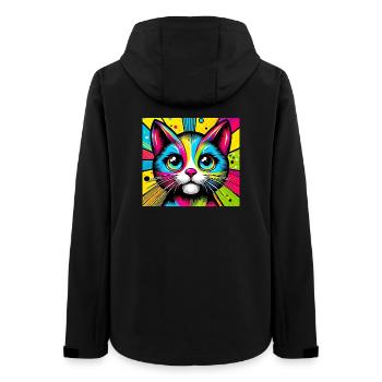 Cat Pop Art - Women’s Recycled Softshell Jacket by Stanley/Stella - black - Back - AI Model Female 172 light (172cm)