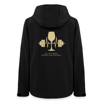 Genuss und Kraft: Wein und Gewichte - Frauen Recycelte Softshelljacke von Stanley/Stella - Schwarz - Hinten - AI Model Female 172 light (172cm)