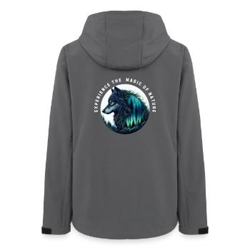 The Magic of Wolf Nature - Women’s Recycled Softshell Jacket by Stanley/Stella - anthracite - Back - AI Model Female 172 light (172cm)