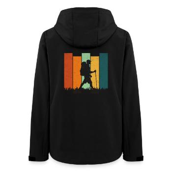 Retro Hiking - Women’s Recycled Softshell Jacket by Stanley/Stella - black - Back - AI Model Female 172 light (172cm)