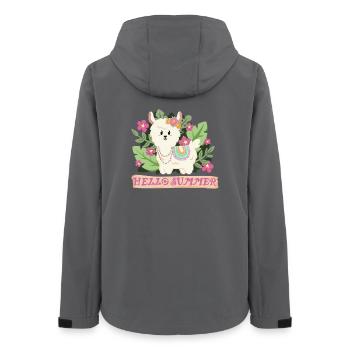Hello summer llama alpaca in summer mood - Women’s Recycled Softshell Jacket by Stanley/Stella - anthracite - Back - AI Model Female 172 light (172cm)